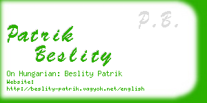 patrik beslity business card